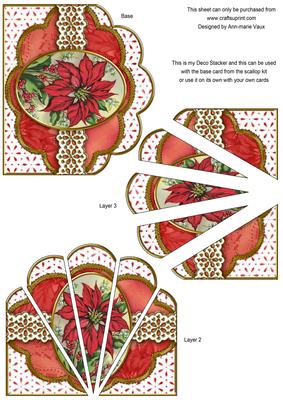 Christmas Poinsettias Anglaise Scallop Deco Stacker