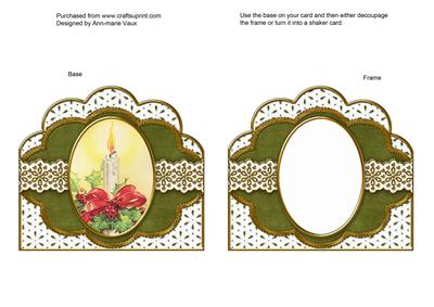 Christmas Candle Anglaise Scallop Card Base Frame