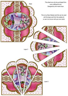 Pink Floral Bell Anglaise Scallop Deco Stacker
