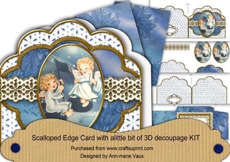 Singing Angels Anglaise Scalloped 3D Decoupage Card Kit