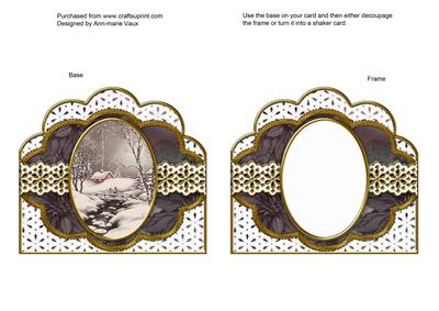 Winter Walk Embroidery Anglaise Scallop Card Base Frame