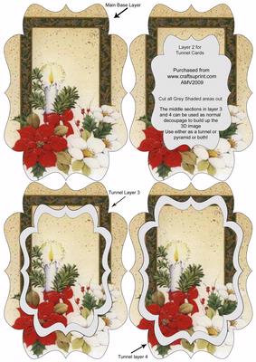 Christmas Poinsettias Fancy Bracket Tunnel Sheet