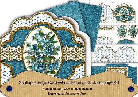 Forget Me Knots 2 Anglaise Scalloped 3D Decoupage Card Kit