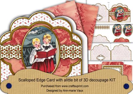Choirboy Duo Em Anglaise Scalloped 3D Decoupage Card Kit