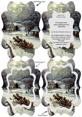 Christmas Horse and Sleigh Fancy Bracket Tunnel Sheet