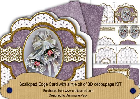 Lilac Bells Em Anglaise Scalloped 3D Decoupage Card Kit