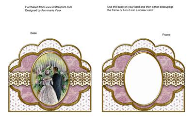Wedding Vows Embroidery Anglaise Scallop Card Base Frame