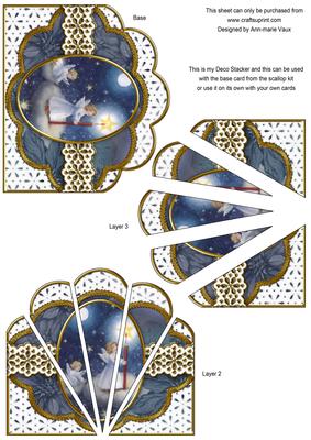 Candle Angel Embroidery Anglaise Scallop Deco Stacker