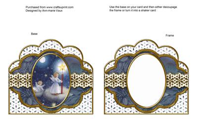 Candle Angel Embroidery Anglaise Scallop Card Base Frame