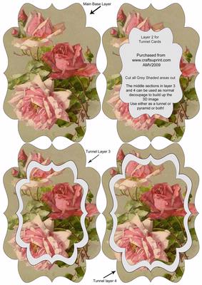 Pink Roses 2 Fancy Bracket Tunnel Sheet