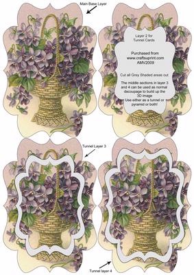 Vase of Lavender Flowers Fancy Bracket Tunnel Sheet