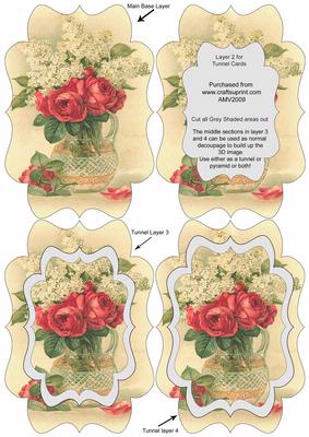 Vase of Roses Fancy Bracket Tunnel Sheet