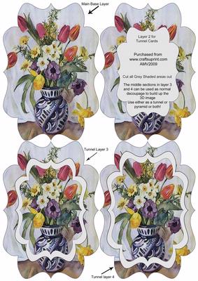 Vase of Wildflowers Fancy Bracket Tunnel Sheet