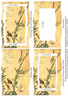Oriental Birds on Branch1 Book Tunnel Sheet