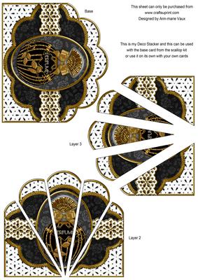 Black Onyx Perfume Embroidery Anglaise Scallop Deco Stacker