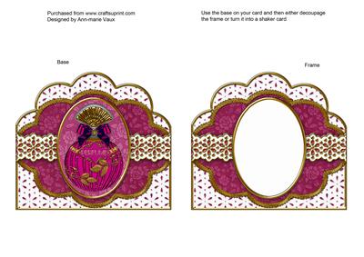 Pink Sapphire Perfume Em Anglaise Scallop Card Base Frame