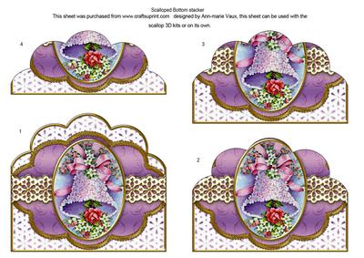 Lilac Floral Bell Em Anglaise Scallop Bottom Stacker