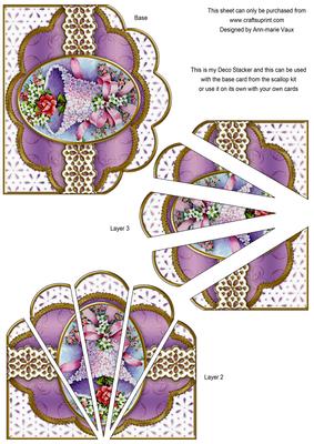 Lilac Floral Bell Anglaise Scallop Deco Stacker