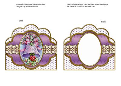 Lilac Floral Bell Anglaise Scallop Card Base Frame