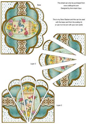 Lovebirds Anglaise Scallop Deco Stacker