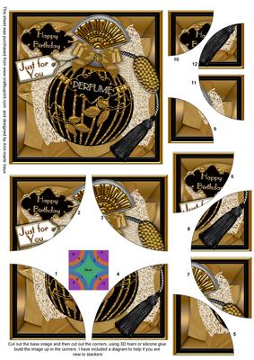 Black Onyx Birthday Perfume 5in Rounded 4 Corner Stacker