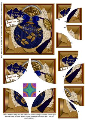 Blue Sapphire Birthday Perfume 5in Rounded 4 Corner Stacker
