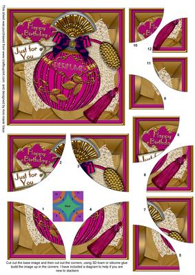 Pink Sapphire Birthday Perfume 5in Rounded 4 Corner Stacker