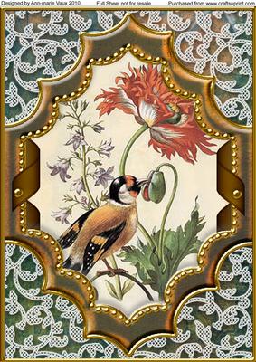 Nector Bird Ornate A4 Picture Topper Sheet