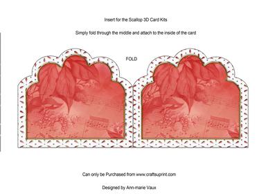 Christmas Poinsettia 2 Em Anglaise Matching Card Insert