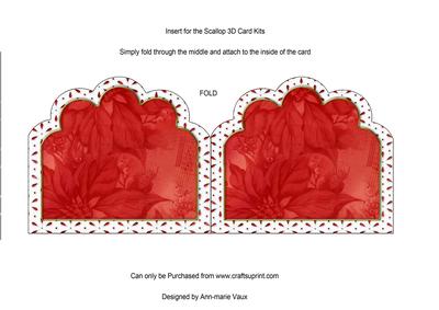 Red Poinsettia 2 Em Anglaise Matching Card Insert