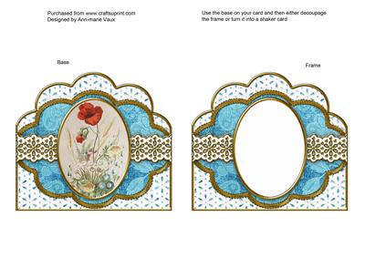 Wild Poppies Em Anglaise Scallop Card Base Frame