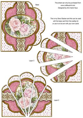 Pink Rose Duo Em Anglaise Scallop Deco Stacker