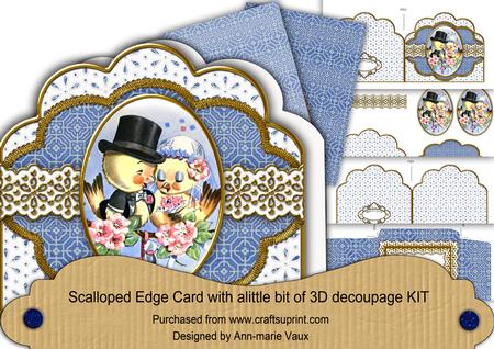 The Cutest Couple Anglaise Scalloped 3D Decoupage Card Kit