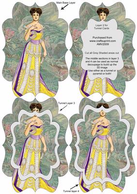 Elegant Evening Gown Lady1 Fancy Bracket Tunnel Sheet