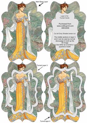 Elegant Evening Gown Lady2 Fancy Bracket Tunnel Sheet