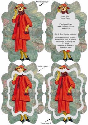 Elegant Red Suit Lady Fancy Bracket Tunnel Sheet