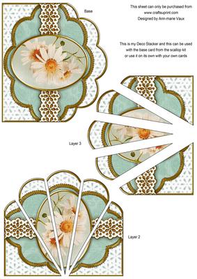 Daisies 1 Embroidery Anglaise Scallop Deco Stacker