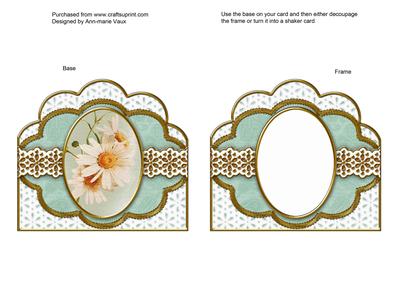 Daisies 1 Embroidery Anglaise Scallop Card Base Frame
