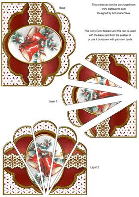 Christmas Bells Embroidery Anglaise Scallop Deco Stacker