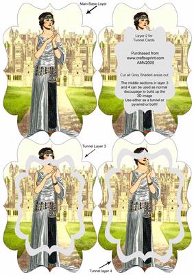 Elegant Silver Dress Lady Fancy Bracket Tunnel Sheet