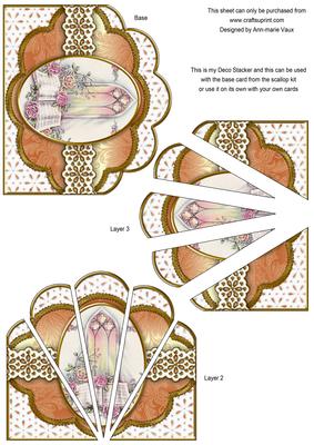Church Window Embroidery Anglaise Scallop Deco Stacker