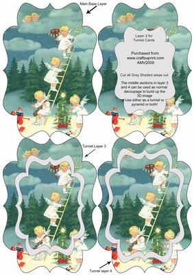 Angels on a Sky Ladder Fancy Bracket Tunnel Sheet
