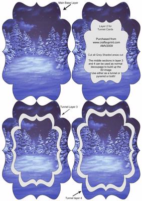 Blue Christmas Trees Fancy Bracket Tunnel Sheet