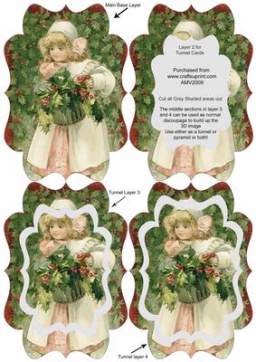 Christmas Holly Girl Fancy Bracket Tunnel Sheet