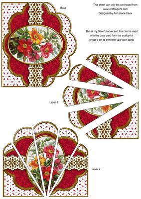 Coloured Bunch Embroidery Anglaise Scallop Deco Stacker