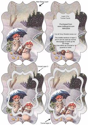 Snowy Mushroom People Fancy Bracket Tunnel Sheet