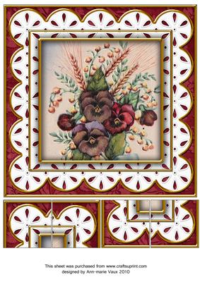 Colourful Pansy E Anglaise 8in Picture Topper Sheet