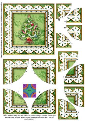 Christmas Tree Scallop Ea All 4 Corner Stacker Card Front