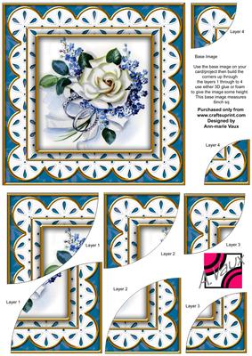 Wedding Rose Scallop Ea 6in Duo Corner Stacker