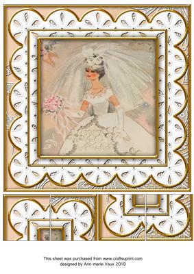 Blushing Bride Scallop Anglaise 8in Picture Topper Sheet